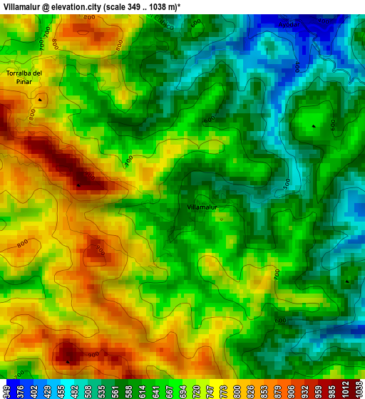 Villamalur elevation map