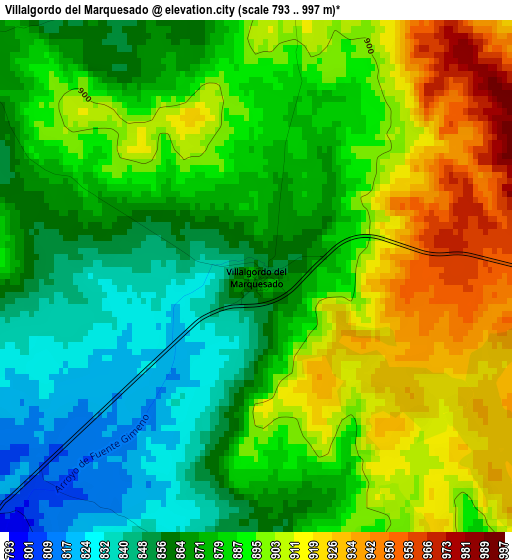 Villalgordo del Marquesado elevation map