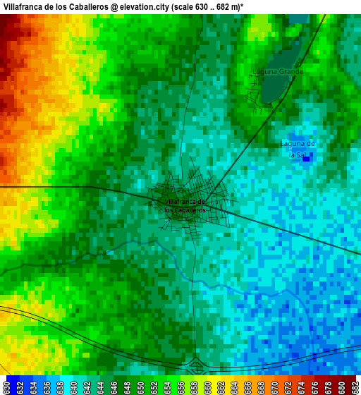 Villafranca de los Caballeros elevation map