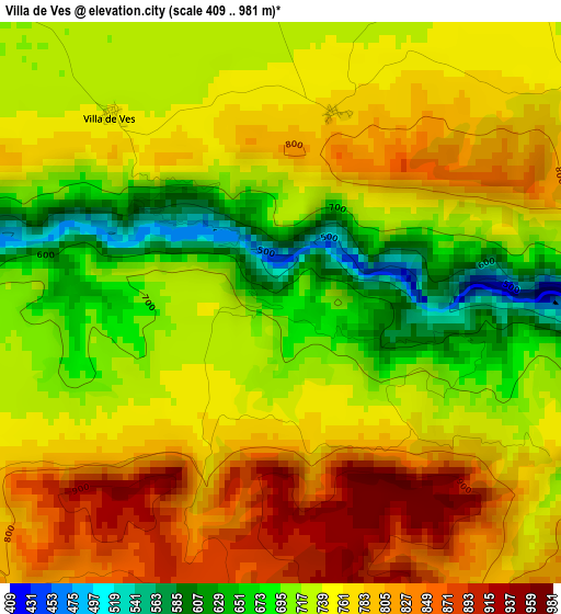 Villa de Ves elevation map