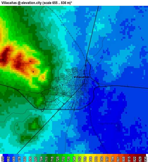 Villacañas elevation map