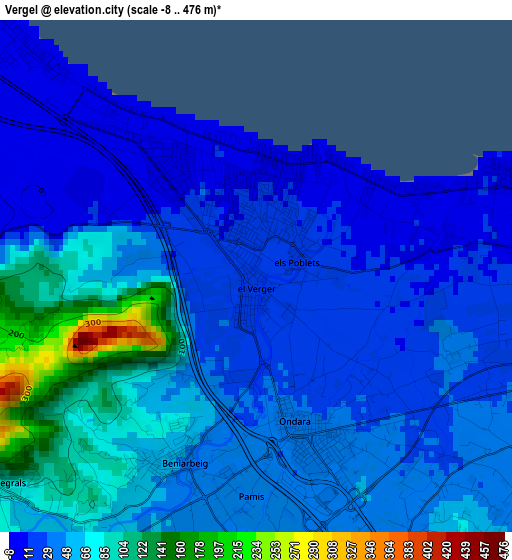 Vergel elevation map