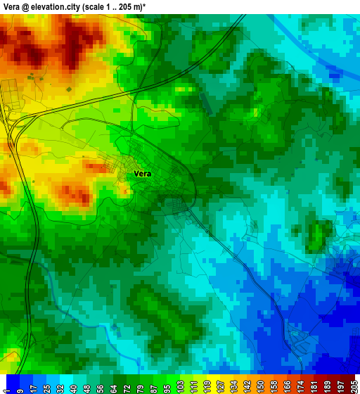 Vera elevation map