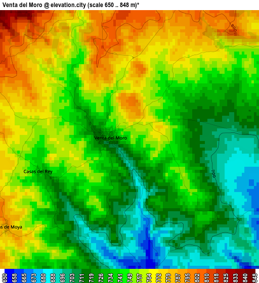 Venta del Moro elevation map