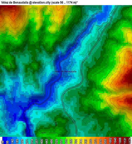 Vélez de Benaudalla elevation map