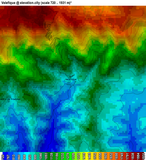 Velefique elevation map