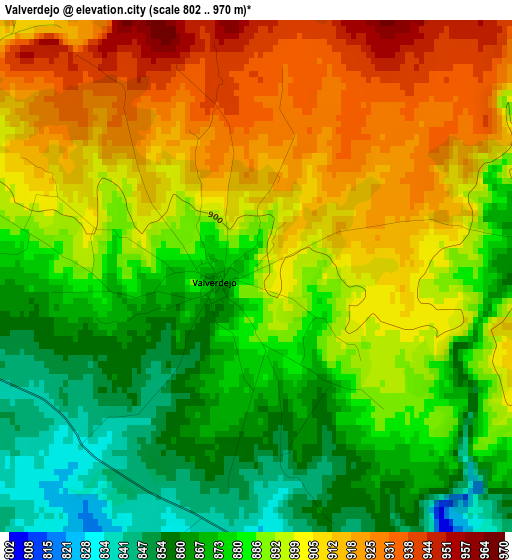 Valverdejo elevation map