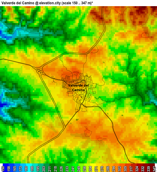 Valverde del Camino elevation map