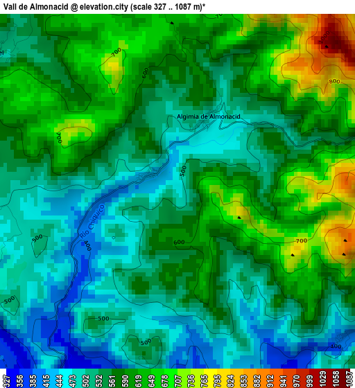 Vall de Almonacid elevation map