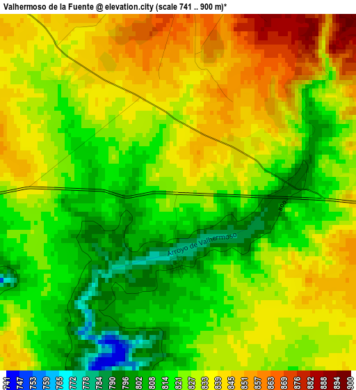 Valhermoso de la Fuente elevation map