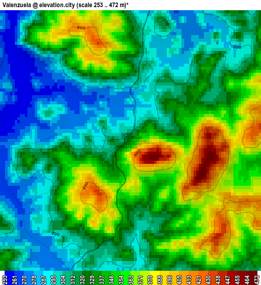 Valenzuela elevation map