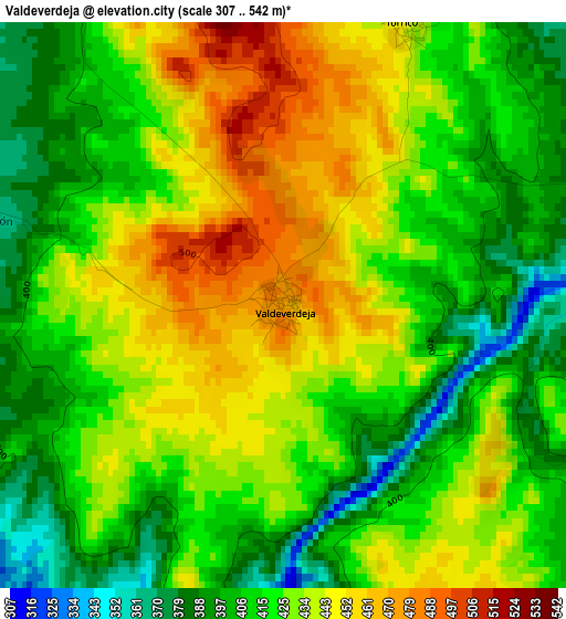 Valdeverdeja elevation map