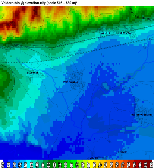 Valderrubio elevation map