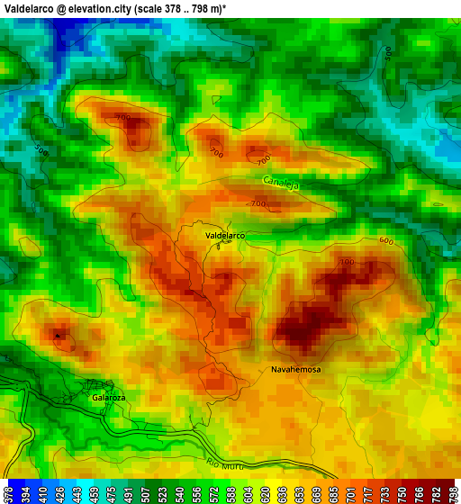 Valdelarco elevation map