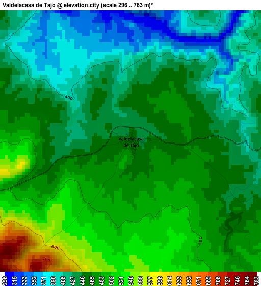 Valdelacasa de Tajo elevation map