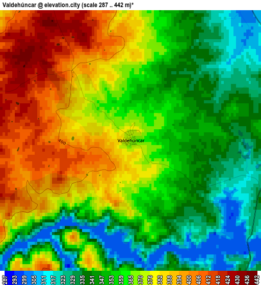 Valdehúncar elevation map