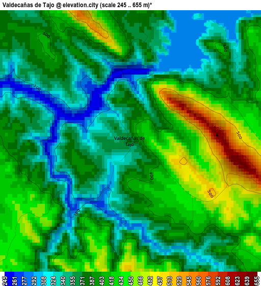 Valdecañas de Tajo elevation map