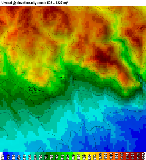 Urrácal elevation map