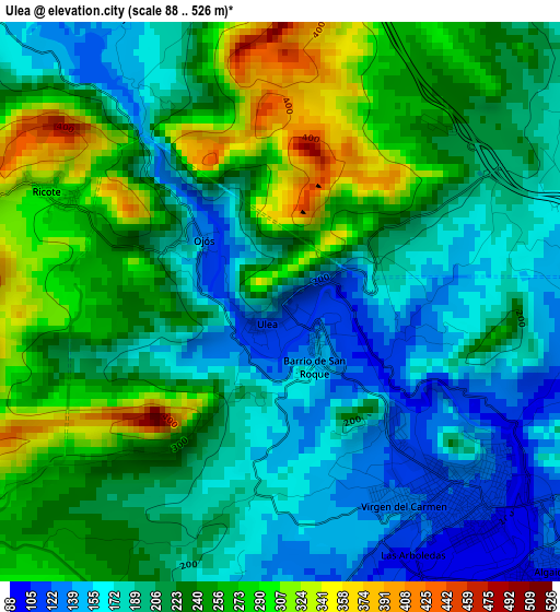 Ulea elevation map