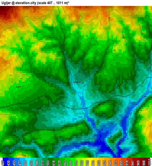 Ugíjar elevation map