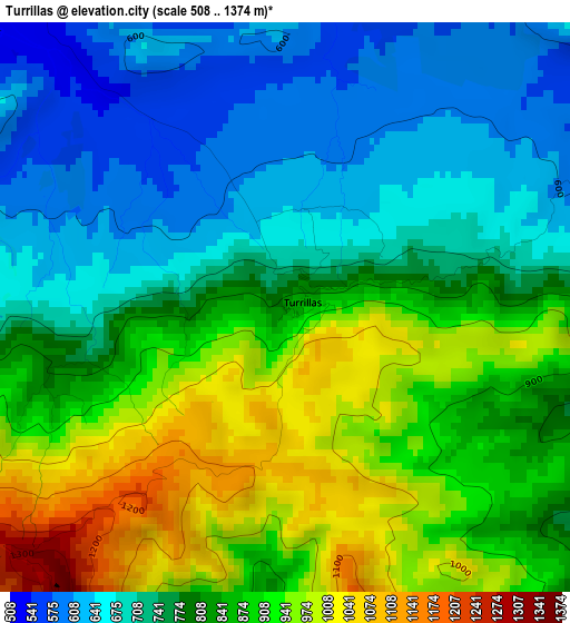 Turrillas elevation map