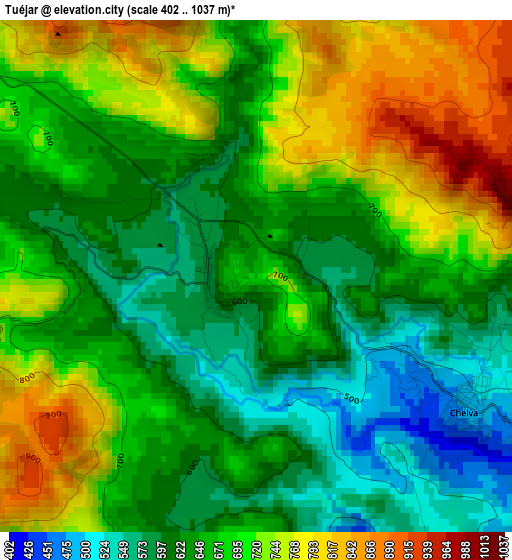 Tuéjar elevation map