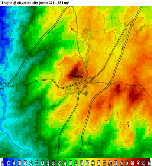 Trujillo elevation map