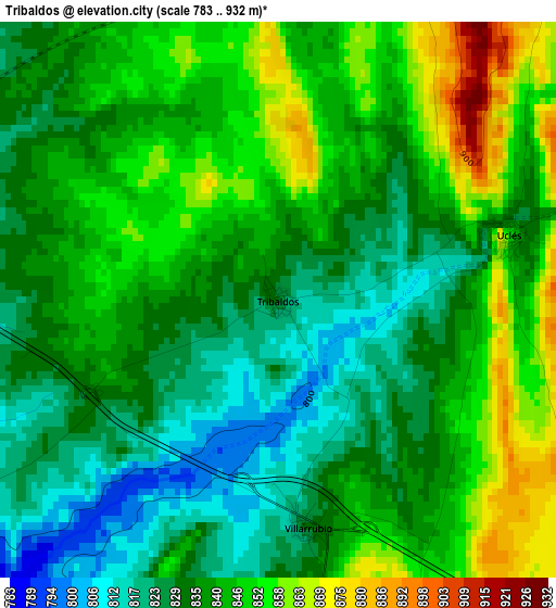 Tribaldos elevation map