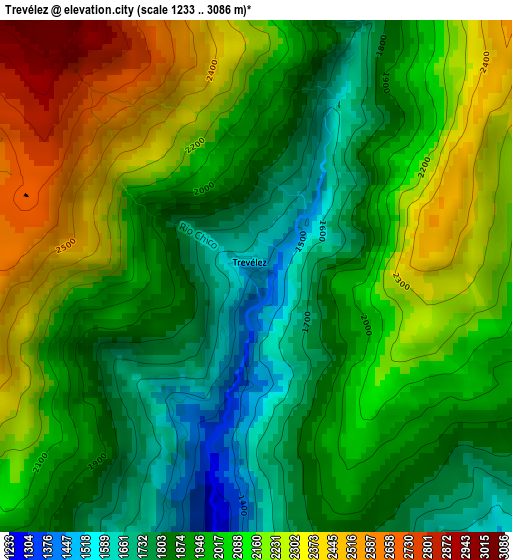 Trevélez elevation map