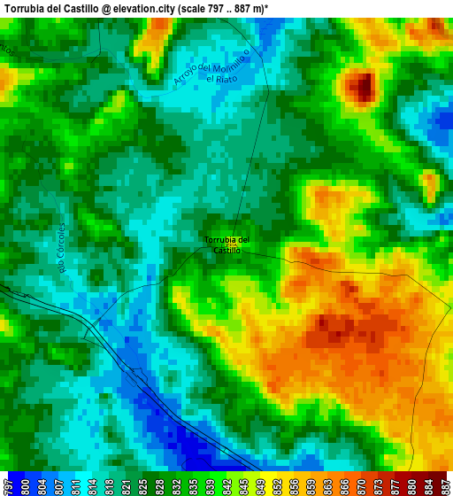 Torrubia del Castillo elevation map