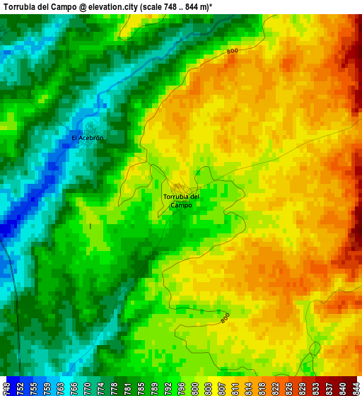 Torrubia del Campo elevation map