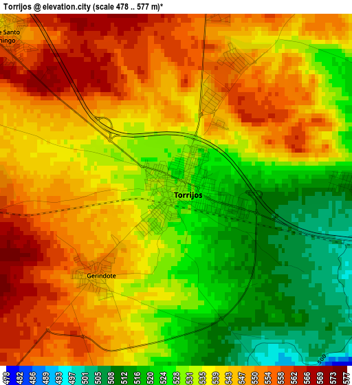 Torrijos elevation map