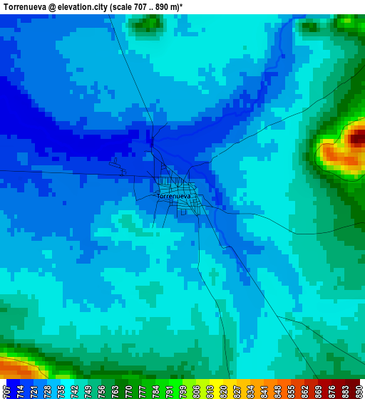 Torrenueva elevation map