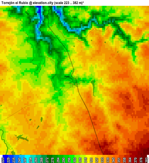 Torrejón el Rubio elevation map