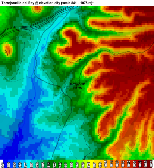 Torrejoncillo del Rey elevation map