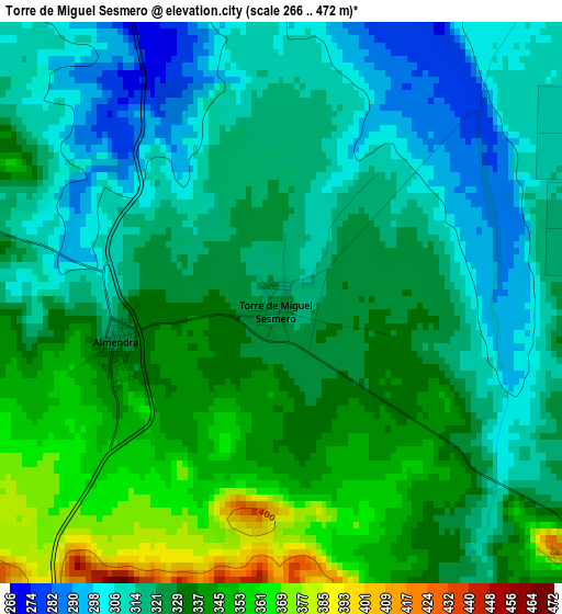 Torre de Miguel Sesmero elevation map