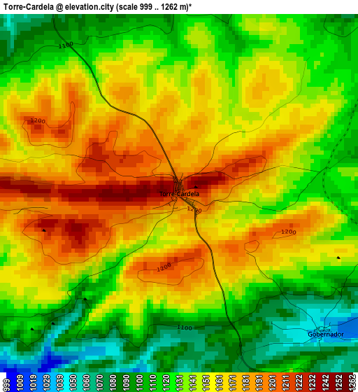 Torre-Cardela elevation map