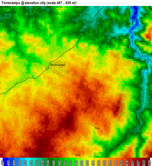 Torrecampo elevation map