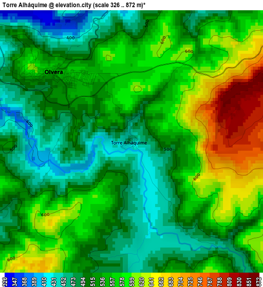 Torre Alháquime elevation map