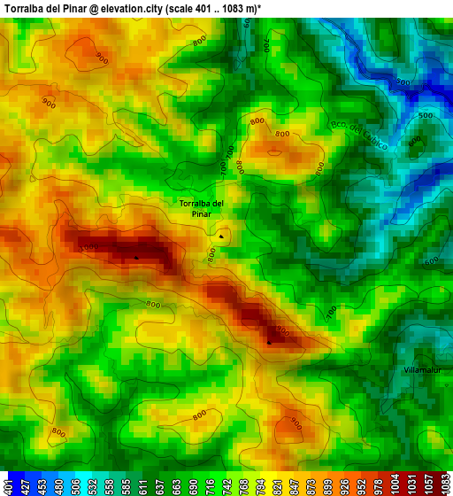 Torralba del Pinar elevation map