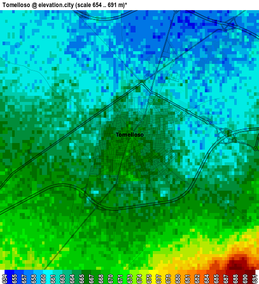 Tomelloso elevation map