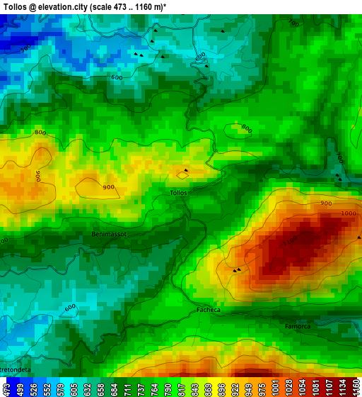 Tollos elevation map