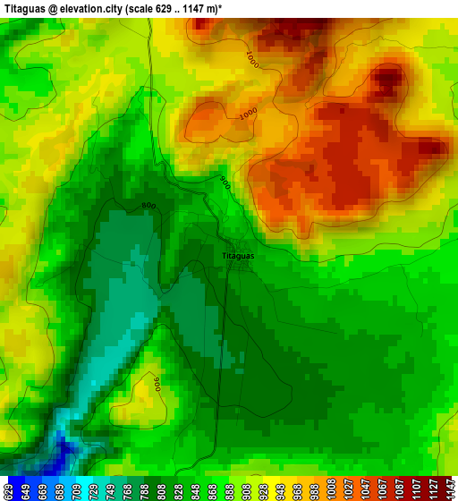 Titaguas elevation map