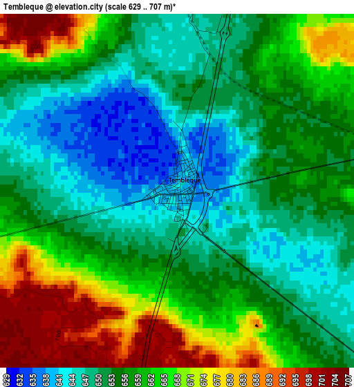 Tembleque elevation map