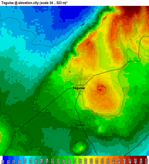 Teguise elevation map