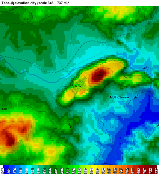 Teba elevation map