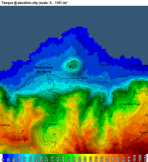 Tanque elevation map