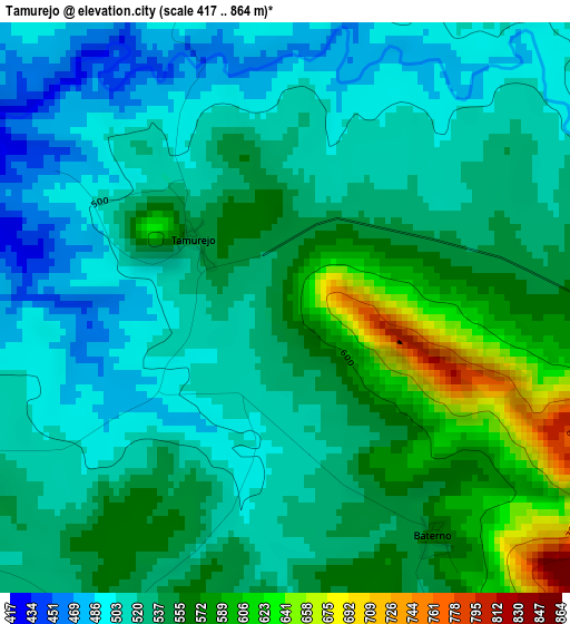 Tamurejo elevation map