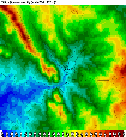 Táliga elevation map