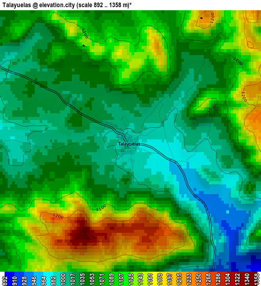 Talayuelas elevation map